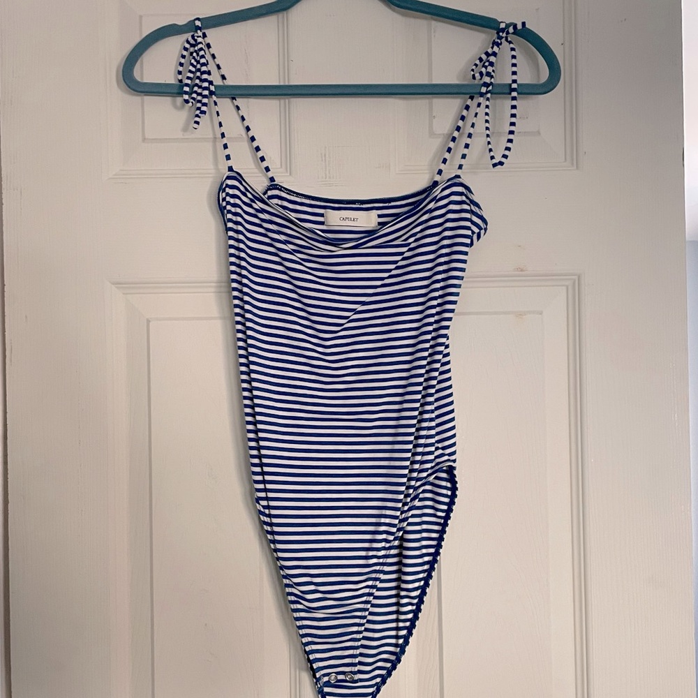 Capulet Small Blue & White Striped Bodysuit